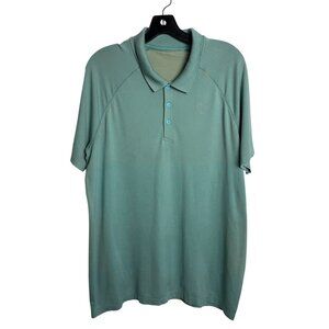 Lululemon Metal Vent Tech Polo Short Sleeve LM3DP1S SUMG/CYNB Cyan Blue Size XL
